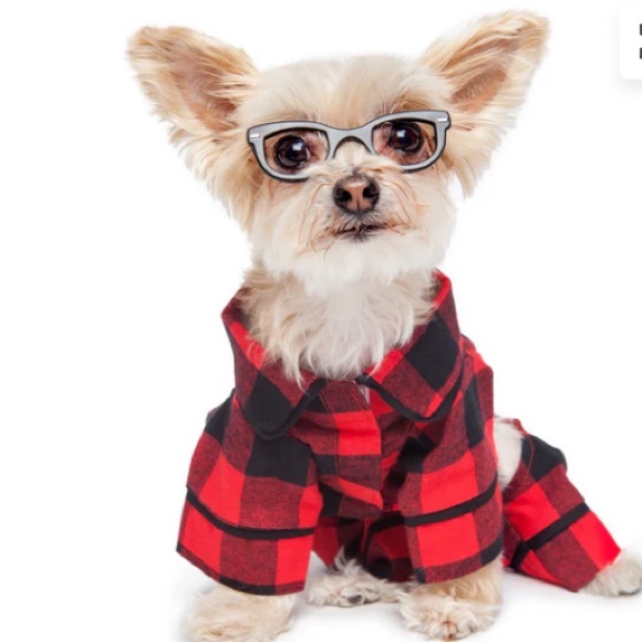 Fabdog 12 S Red Black Buffalo Check Plaid Cotton Fleece Dog Pajamas PJs NEW NWOT - Picture 2 of 10